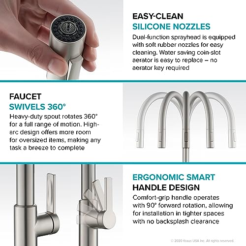 Spot Free Stainless Steel Pull Down Kitchen Faucet KPF