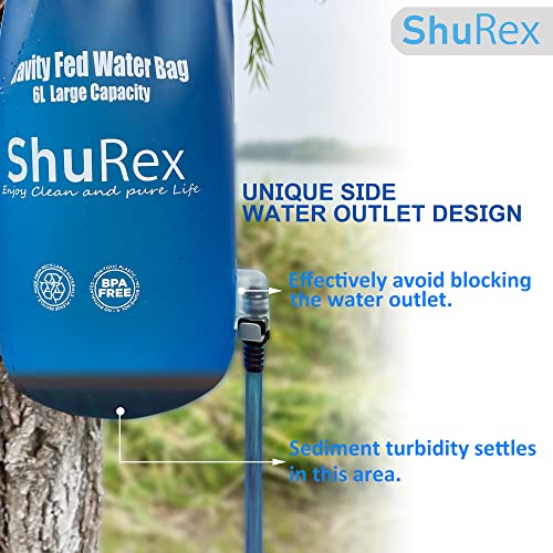 6L Gravity Fed Water Bag for Sawyer Survival Water Filter Straw