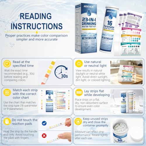 23 in 1 Water Test Kit for Drinking Water 158 Strips (158 Count)