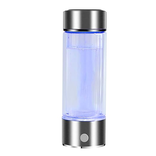 Hydrogen Water Generator, 2-in-1 USB Rechargeable Glass Hydrogen Water Generator Bottle, High-Concentration Up to 1300-1600ppb, for Sport Home Travel Picnic