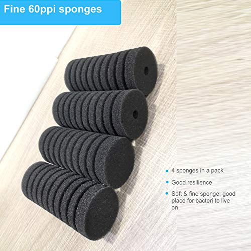Pack of 4 Replacement Sponges for Aquarium Double Sponge Filter
