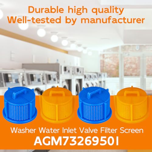 AGM73269501 Washer Water Inlet Valve Filter Screen Compatible For whirlpool Kenmore Washing Machine Filter Screen Replaces AP5202486 (4 Count)