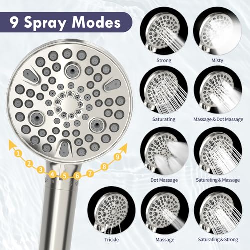 Brushed Nickel Filtered Dual Shower Head with Handheld Spray Combo