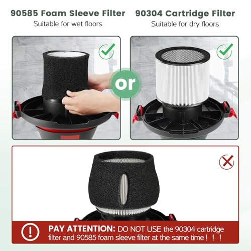90304 Replacement Filter Kit for Shop Vac Cartridge Filter 90350 90304 (9 Count)