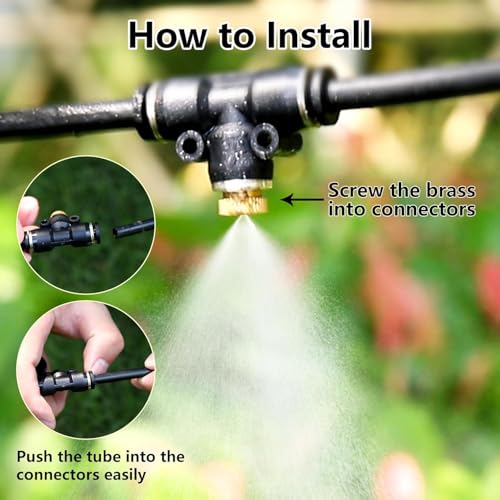 24 Pack Brass Misting Nozzles Outdoor Cooling System (56 Count)