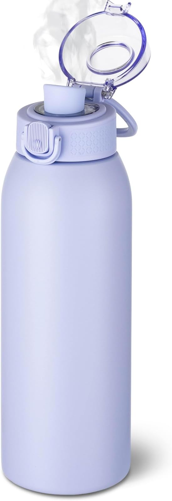 Insulated Water Bottle 24 oz with Dustproof Lid, Carry Handle & Tea Infuser, BPA-Free & Leakproof, Stainless Steel Water Bottles Ideal for Fitness, Hiking, Office & Outdoor Use （Light Purple）