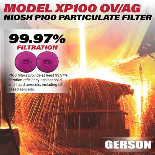 NIOSH XP100 Pancake Filters with Organic Vapor Acid Gas Nuisance Odor Relief Pair