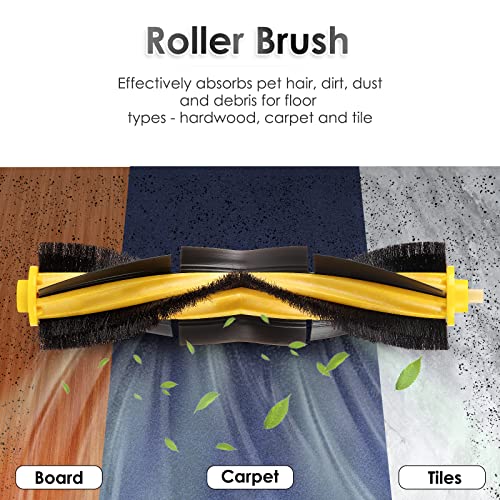 4 Pieces) N10 Roller Brushes Main Brush Replacement Parts for Ecovacs DEEBOT OZMO N10 N10 Plus 920 950 T8 AIVI Max T9 T5 N5 N7 N8+ N8 Pro DX55 DX93 DJ65 Robot Vacuum (4 Count)