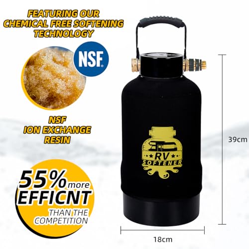 RV Water Softener System with Heavy Metal Filter & Protective Cover