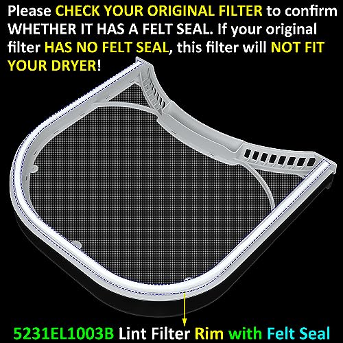 5231EL1003B Lint Filter Replacement for LG & Kenmore Dryers