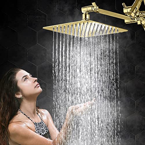 All Metal 10" Dual Square Shower Head Combo