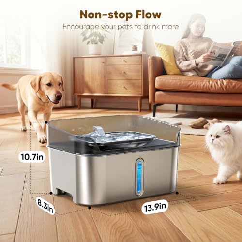 No Spill Dog Water Fountain Stainless Steel
