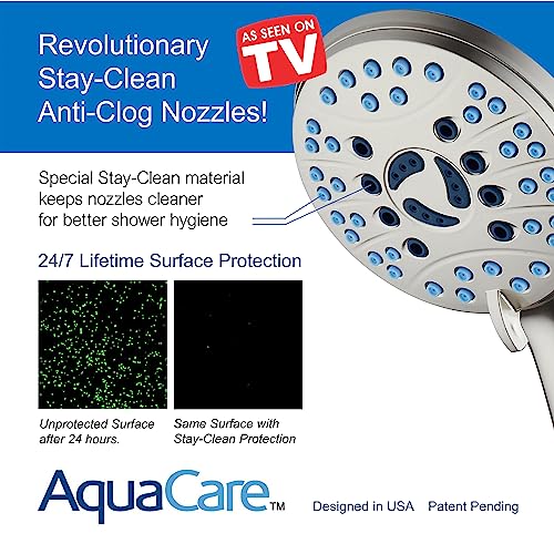 AquaCare 8 mode High Pressure Handheld Shower Head with 2