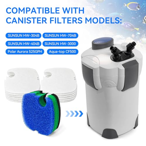 HW 304B Canister Filter Replacement for SUNSUN HW (12 Count)