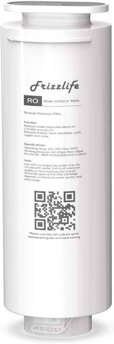 FRIZZLIFE ASR212-500G RO Replacement Filter Cartridge for PD500 (2nd Stage)