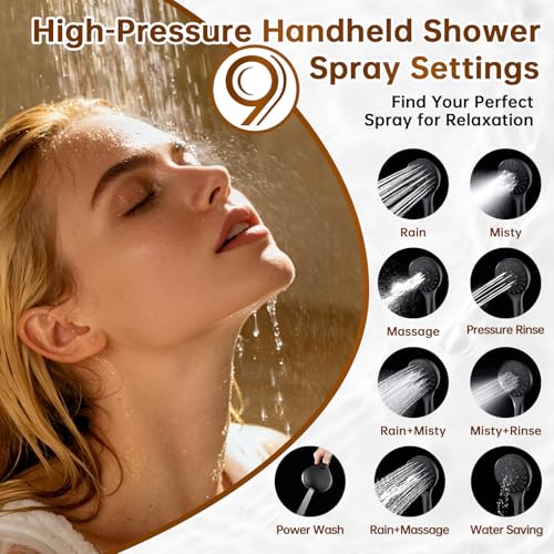 Rain Shower Head with Handheld Spray Built