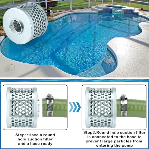 2 Inch Round Hole Suction Strainer Filter Hose for Water Pump