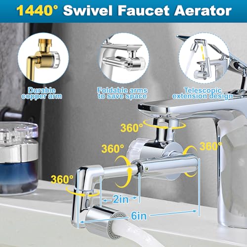 1440º Sink Water Filter Faucet Extender Telescopic (8 Count)