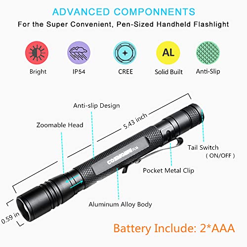 UV Flashlight 395nm Zoomable Black Light 2AAA Battery