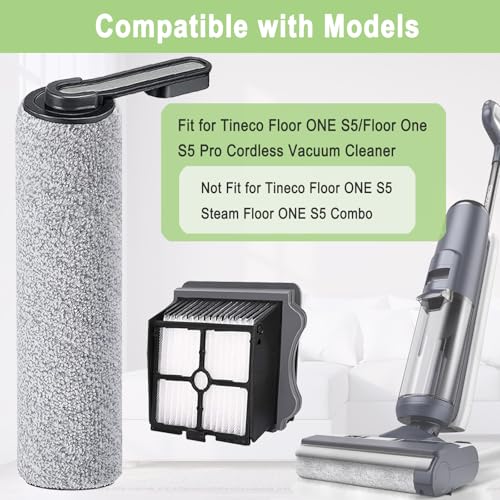 Brush and Filters Replacement Parts Accessories Compatible for Tineco Floor ONE S5