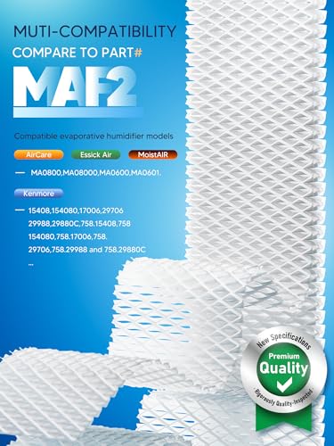 MAF2 Humidifier Filter Replacement for Aircare Esscik Air MiostAIR MA0800 MA08000 MA0600 MA0601 and Replacement for Kenmore 15408 (2 Count)