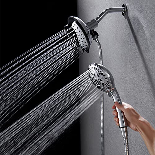 2 in 1 Shower Head with Handheld Combo High Pressure Silver 2.5 GPM