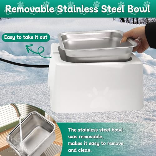 Large Heated Water Bowl for Outdoor Dog & Cat