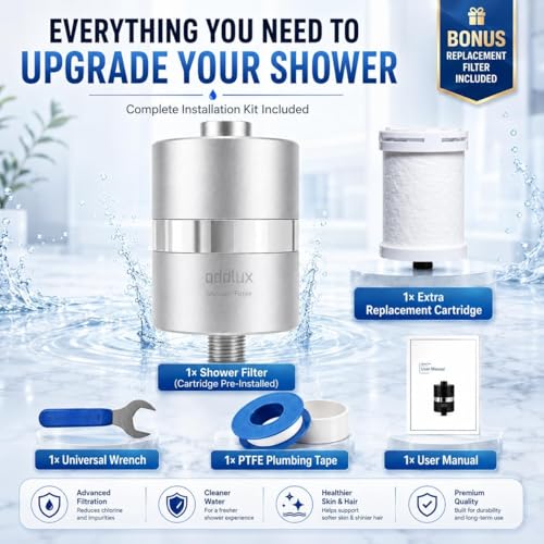 Lab Tested Titanium Shower Water Filter for Hard Water