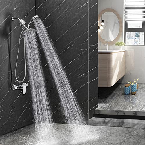 Dual Filtered Shower Head Showerhead 79" Hose Handheld Sprayer Combo