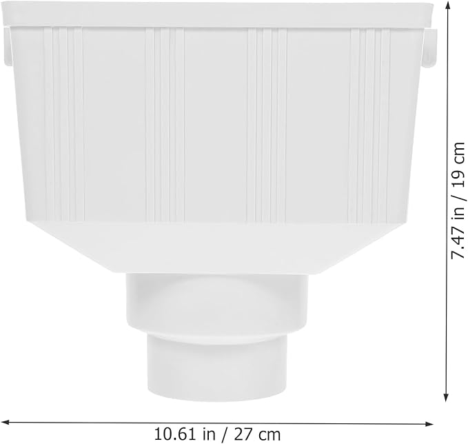 Uonlytech Funnel Strainer Rain Barrels Downspout Filter Rainwater Collection Barrel Downspout Diverter Downspout Adapter Rain Gutter Diverter Water Diverter Plastic Suite White Drain