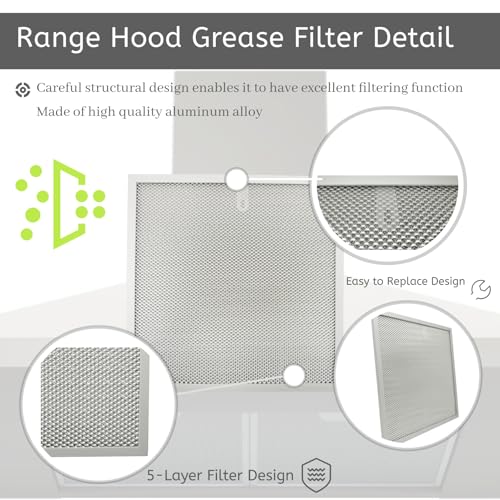 2Pcs Range Hood Grease Filter Fit for Broan BXT1 and Fit for NuTone AR1 Series Replace S99010467 99010467 5 (2 Count)