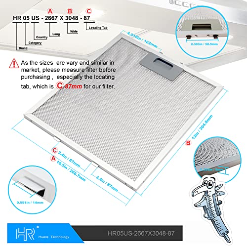 W10169961A Hood Filter Fits Whirlpool 10.5x12 2 Pack (2 Count)