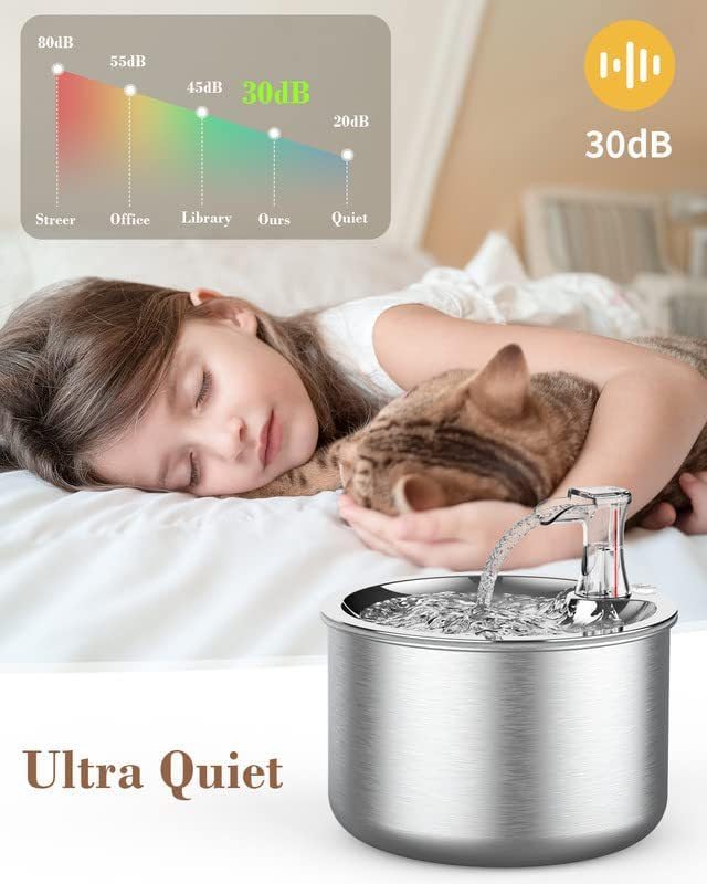 WF150 Stainless Steel Pet Water Fountain (101 Fl Oz)