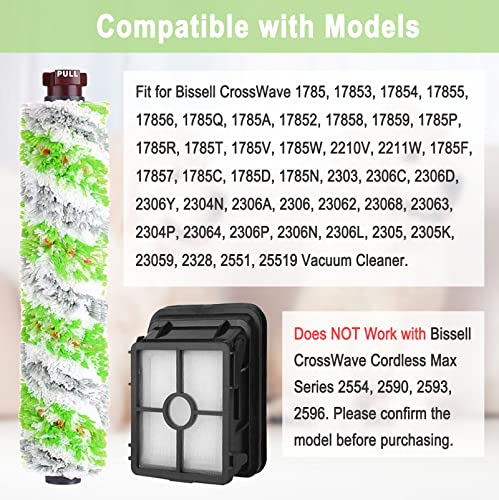 8 Pack Replacement Parts for Bissell CrossWave Pet Pro 2306A & CrossWave 1785 Series 3888A Vacuum Cleaner