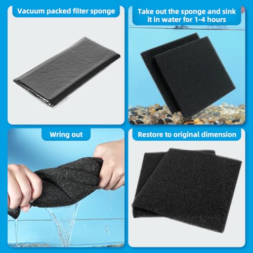 2 Pack Aquarium Bio Sponge Filter Media Pad Cut
