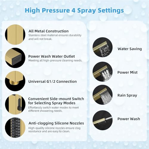 All Metal CUPC Certified 10'' Rain Shower Head
