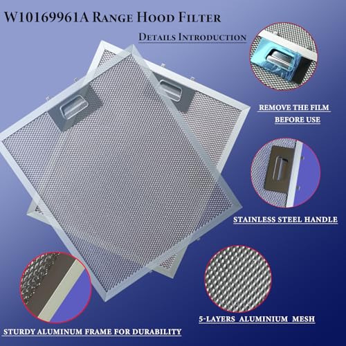 Upgraded W10169961A Range Hood Filter Fit for whirl (2 Count)