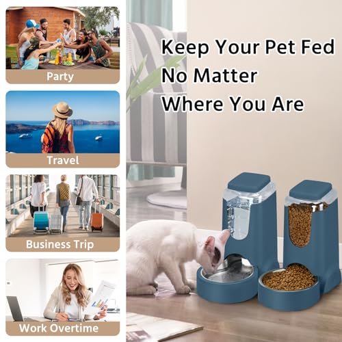 2 Pack Automatic Cat Feeder and Dog Food Feeder (3.5 Pound)