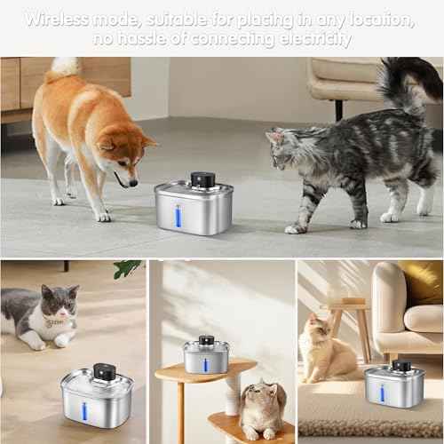 5L 169oz Automatic Stainless Steel Pet Water Fountain for Cats & Dogs