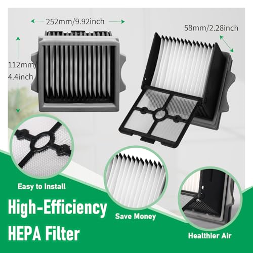 Replacement Roller Brush & HEPA Filters Kit for Tineco Stretch (4 Count)