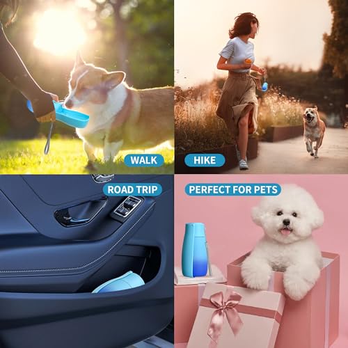 Portable Dog Water Bottle 10oz Blue