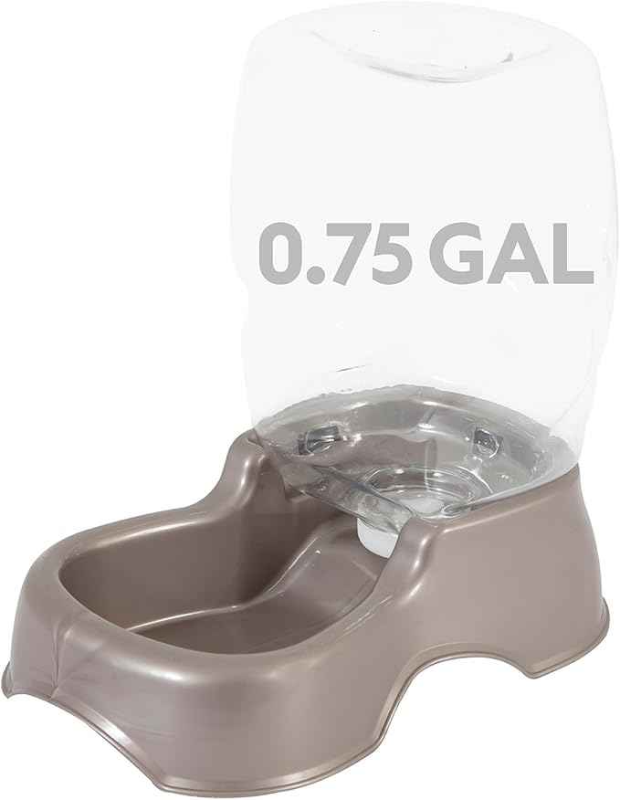 Petmate Pet Cafe Cat and Dog Water Dispenser - Water Bowl for Cats and Dogs, USA Made, .75 GAL, Pearl Tan