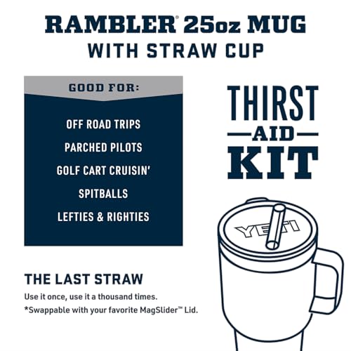 Rambler 25 oz Tumbler with Handle and Straw Lid