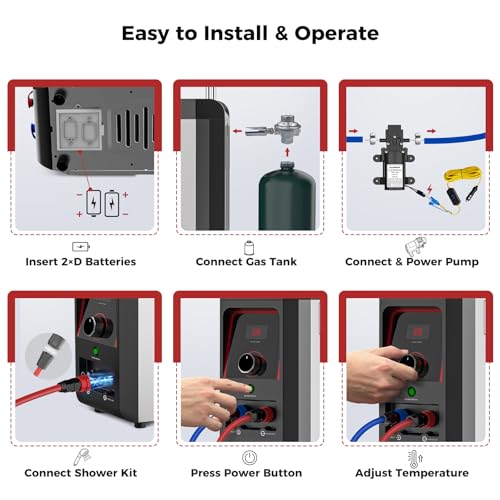 CAMPLUX Nano 3 Portable Propane Water Heater with Pump Kit