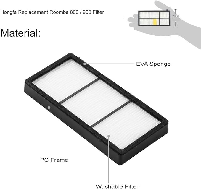 Replacement for iRobot Roomba Filters 960 981,15 Packs 800 and 900 Series Hepa Filters for Roomba 960 980 870 880 960 877 871 880 890 891 805 Robotic Vacuum Parts - AquaVibe