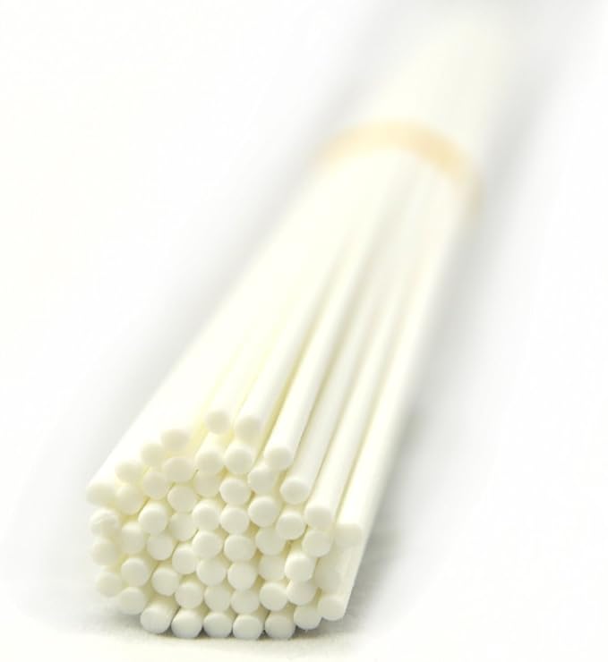 50 Pieces Fiber Reed Diffuser Replacement Refill Sticks for Aroma Fragrance (White, 10