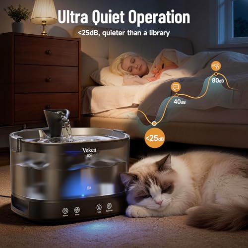 85oz 2.5L Cordless Cat Water Fountain for Cats