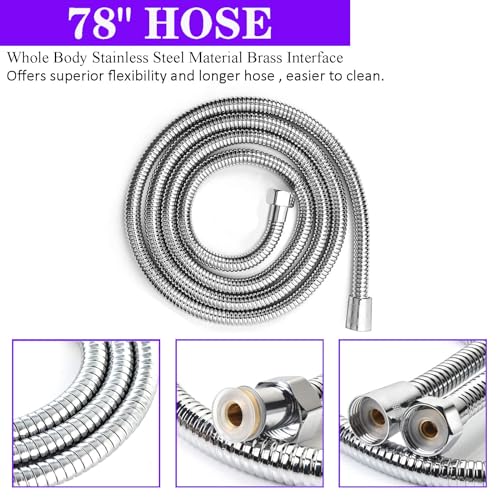 8"High Pressure Square Rain Shower Head and 2