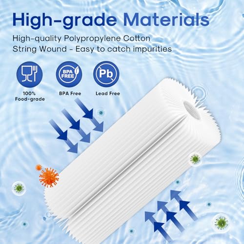 5 Micron 10" x 4.5" Whole House Sediment Pleated Water Filter 2Pack (2 Count)