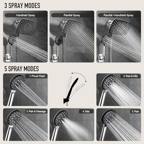 11.8“ Rain Shower Head with Handheld (2 Count)